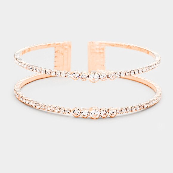 🆕 Round Stone Flex Evening Cuff - Picture 2 of 2